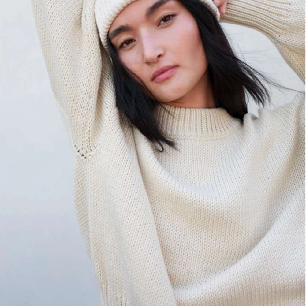 MATE the Label, 100% organic cotton sweater, cream, size XS/S (over-sized fit)